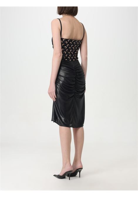 abito plissettato donna nero in poliestere MARINE SERRE | WDR237 RJER0015BK99